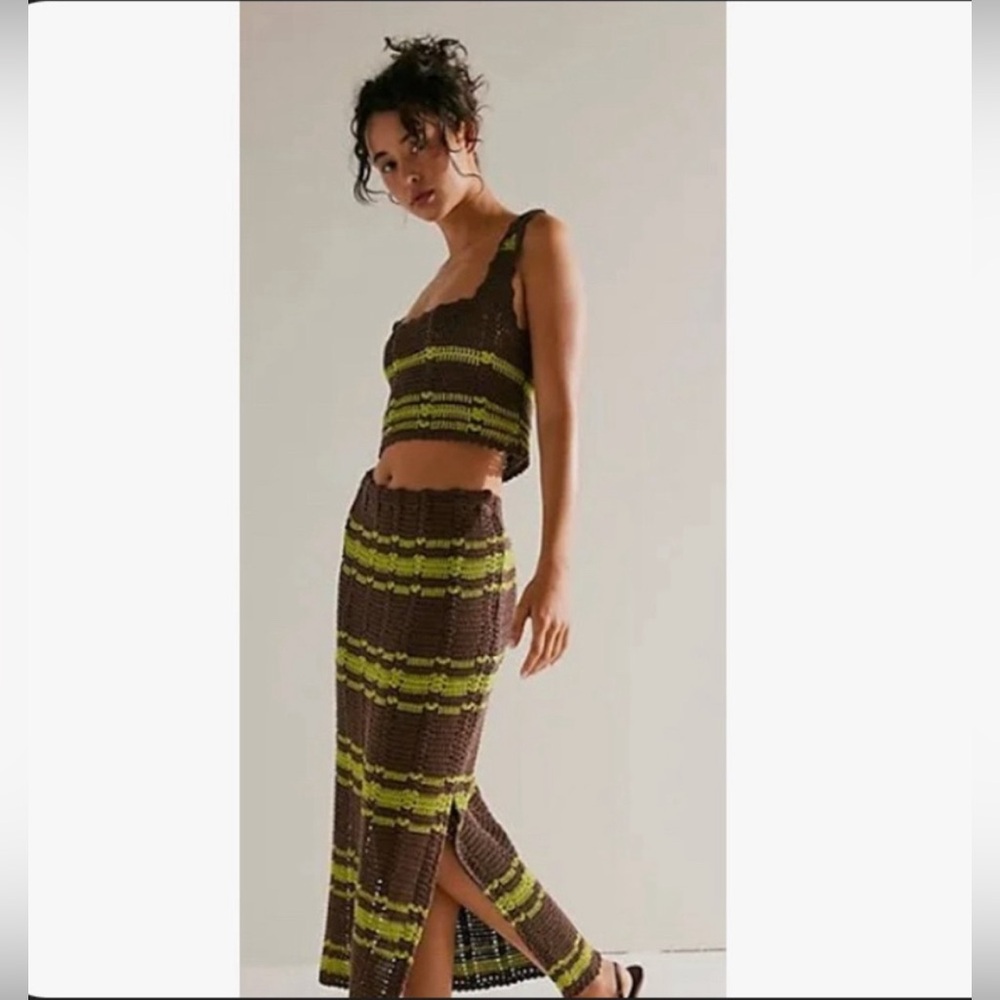 NWOT Free People Natural Donni Sweater Set Chocolate
